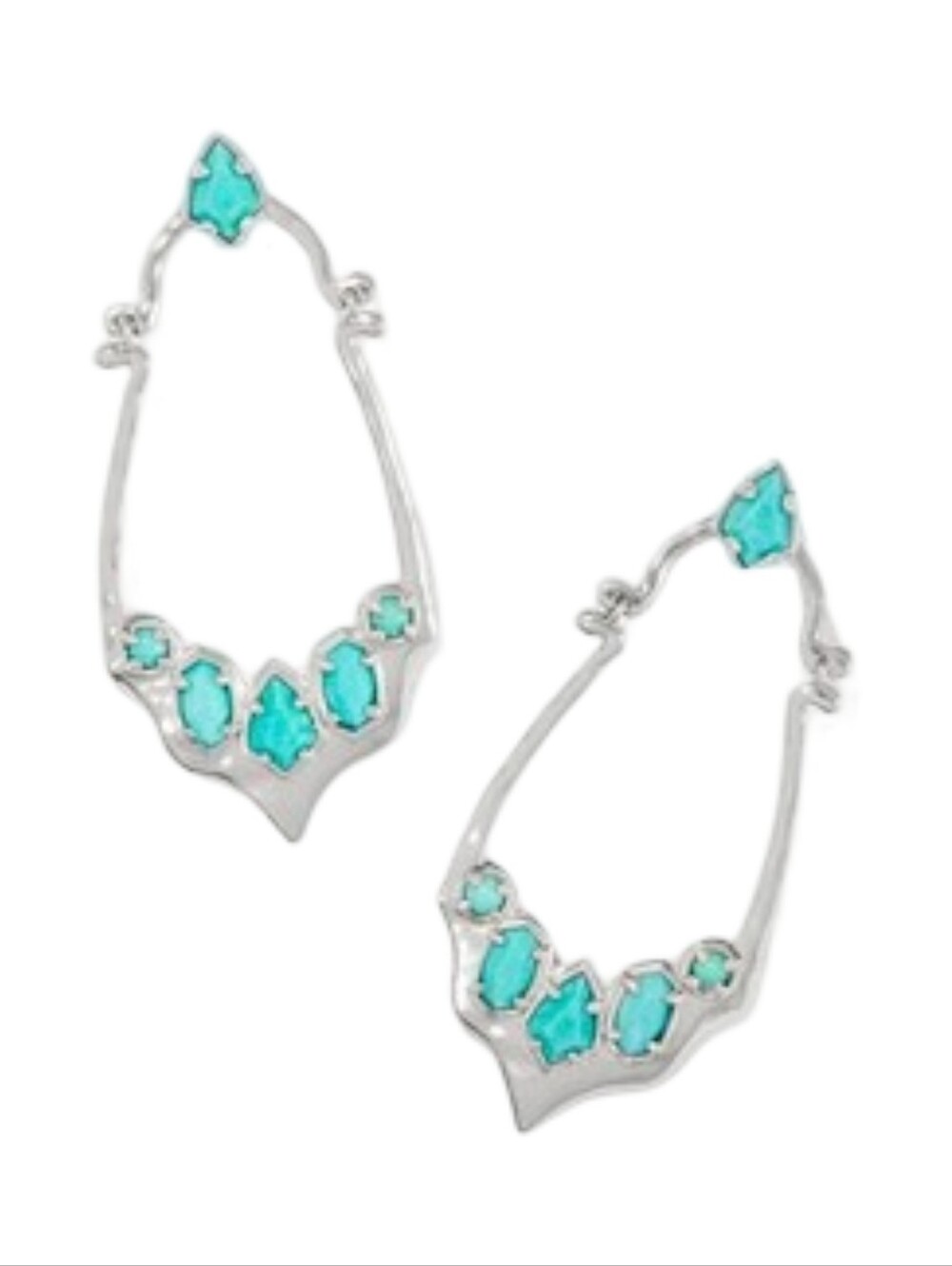 NWT Kendra Scott Yellow Rose Montana Statement Earrings Vintage Silver turquoise